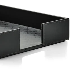 JOOP! Aufbewahrungskorb CORNFLOWER Kunstleder Textil 24,5 x 33 x 6 cm Anthrazit-Schwarz