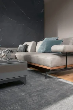 JOOP! Ecksofa Lederbezug grau