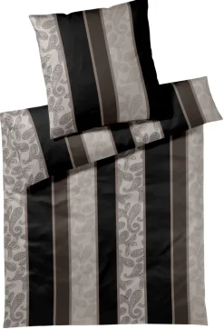 JOOP! Makosatin-Bettwäsche P STRIPES 135 x 200 cm black/mehrfarbig