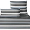 JOOP! Satin-Bettwäsche LIMITED CROSS STRIPES 135 x 200 cm graphit