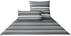 JOOP! Satin-Bettwäsche LIMITED CROSS STRIPES 135 x 200 cm graphit