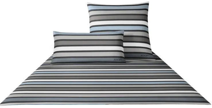 JOOP! Satin-Bettwäsche LIMITED CROSS STRIPES 135 x 200 cm graphit