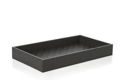 JOOP! Tablett CORNFLOWER Kunstleder 16,5 x 29 x 4 cm Anthrazit-Schwarz
