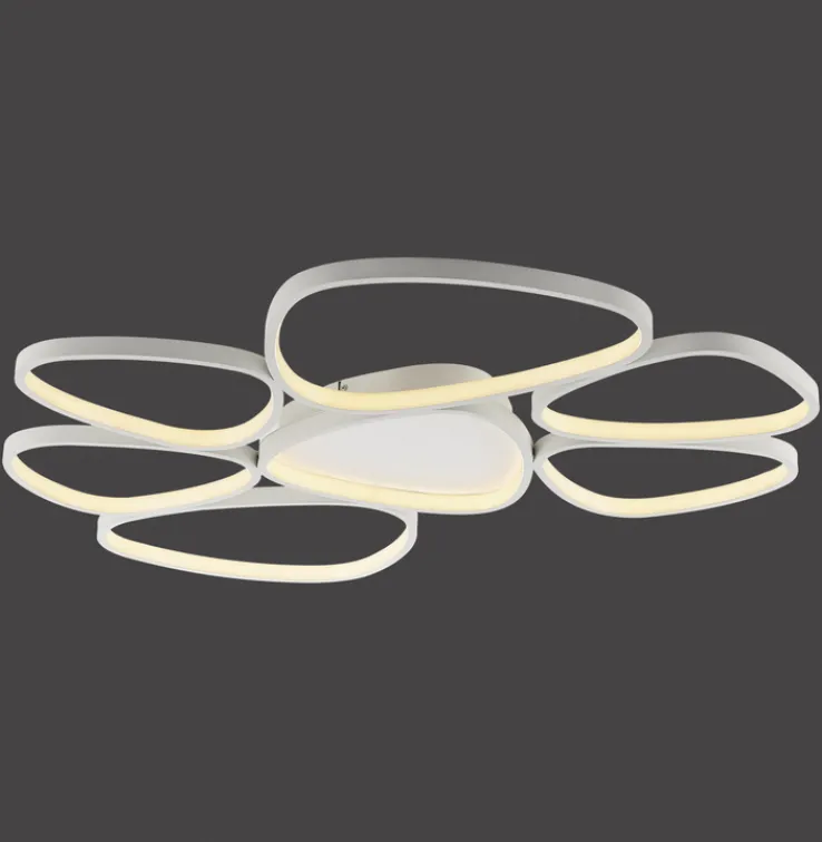 JUST LIGHT LED Deckenlampe PEBBLES 92 x 70 cm weiß