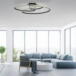 JUST LIGHT LED Deckenlampe LUMACA 81 x 30,5 cm schwarz