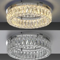 JUST LIGHT LED Deckenlampe KULUNKA 44 cm chromfarbig /Kristall