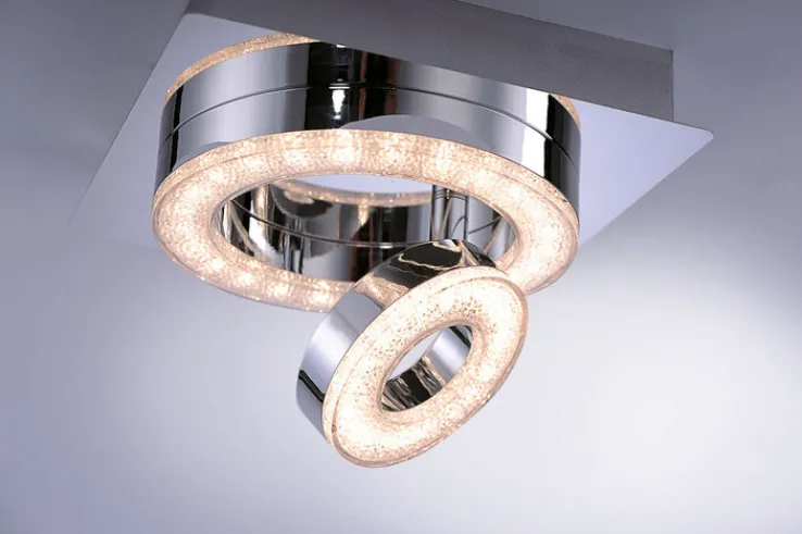 JUST LIGHT LED Deckenlampe TIM 17 x 17 cm chromfarbig