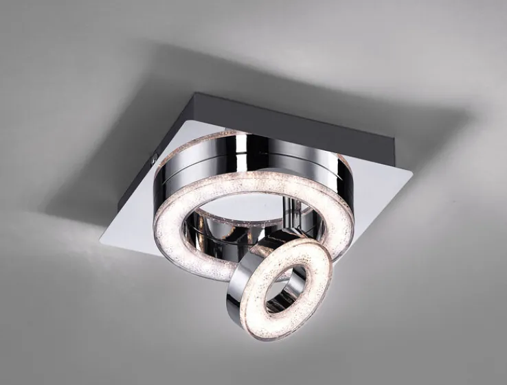 JUST LIGHT LED Deckenlampe TIM 17 x 17 cm chromfarbig