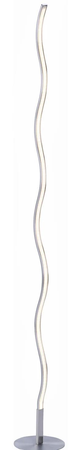 JUST LIGHT LED Stehlampe WAVE 120 cm stahlfarbig