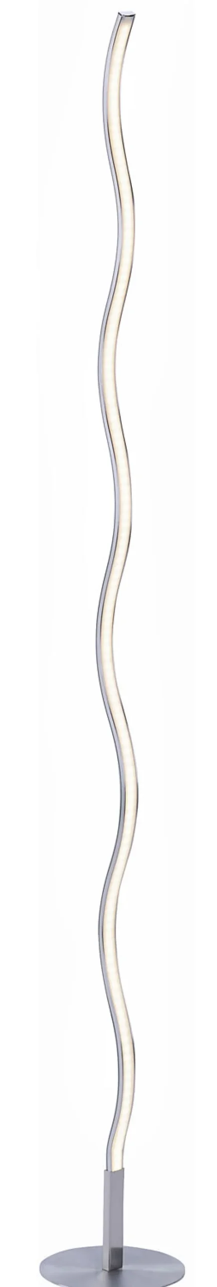 JUST LIGHT LED Stehlampe WAVE 120 cm stahlfarbig