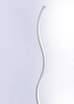 JUST LIGHT LED Stehlampe WAVE 120 cm stahlfarbig