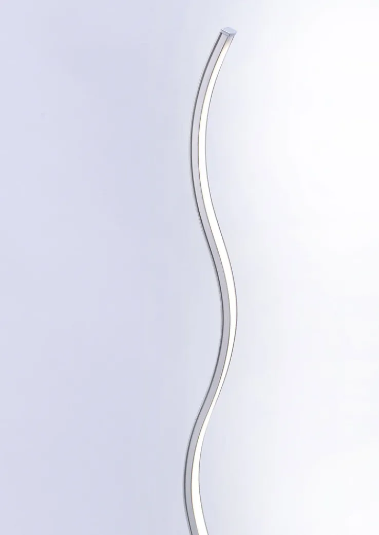JUST LIGHT LED Stehlampe WAVE 120 cm stahlfarbig
