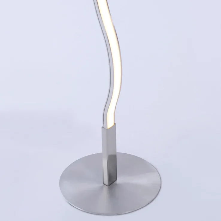 JUST LIGHT LED Stehlampe WAVE 120 cm stahlfarbig