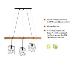 JUST LIGHT Retrofit Pendellampe EDGAR 3-flg