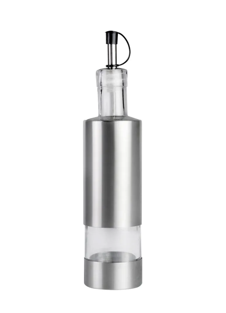 JUSTINUS Essig-/ Ölgießer 24 cm Edelstahl/ Glas silberfarbig