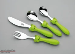 JUSTINUS Kinderbesteck-Set FROSCH 4-teilig
