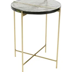 KARE DESIGN Beistelltisch rund ICE 40 cm Stahl/Glas goldfarbig