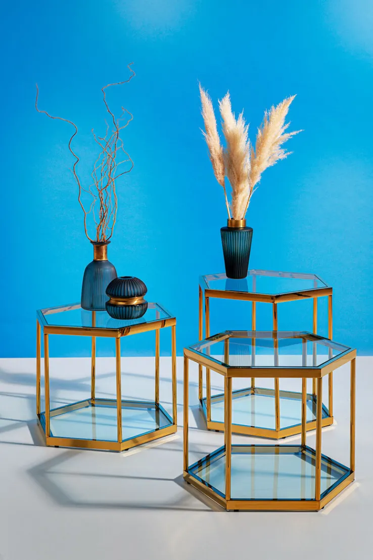 KARE DESIGN Beistelltisch COMB 55 cm goldfarbig