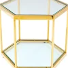 KARE DESIGN Couchtisch COMB 45 cm goldfarbig
