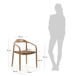 Kave Home Stapelstuhl Garten NINA 4er Set braun