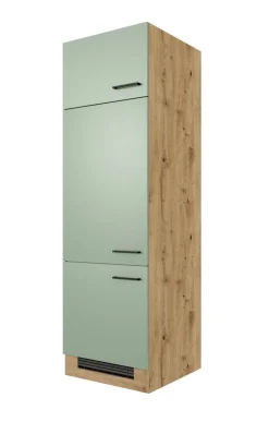 QUARTIER Küche Geräteumbauschrank Fiona 60 cm Eiche / grün