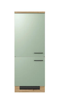 QUARTIER Küche Geräteumbauschrank Fiona 60 cm Eiche / grün