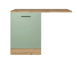 QUARTIER Küche Geschirrspüler-Paket Fiona 110 cm Eiche / grün