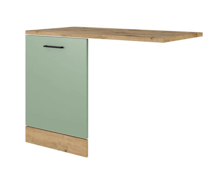 QUARTIER Küche Geschirrspüler-Paket Fiona 110 cm Eiche / grün