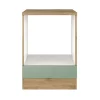 QUARTIER Küche Herdumbauschrank Fiona 85 cm Eiche / grün