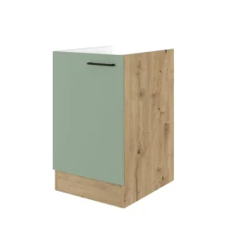 QUARTIER Küche Spülenunterschrank Fiona 50 cm Eiche / grün