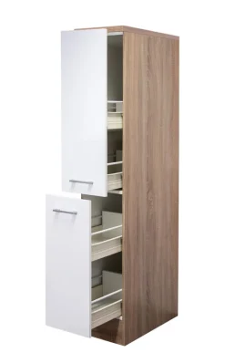 QUARTIER Küchen Apothekerschrank JACK 30 x 161 x 60 cm Eiche/ weiß