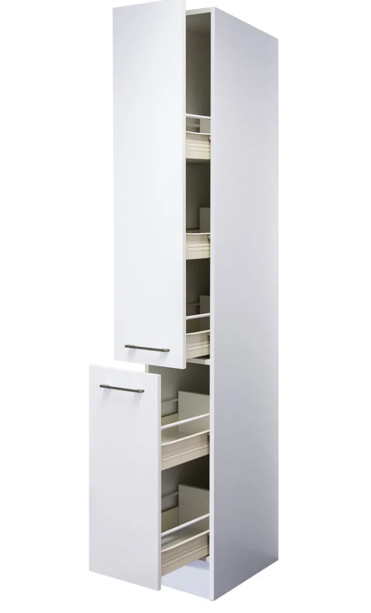 QUARTIER Küchen Apothekerschrank NEO 30 x 200 x 57 cm weiß