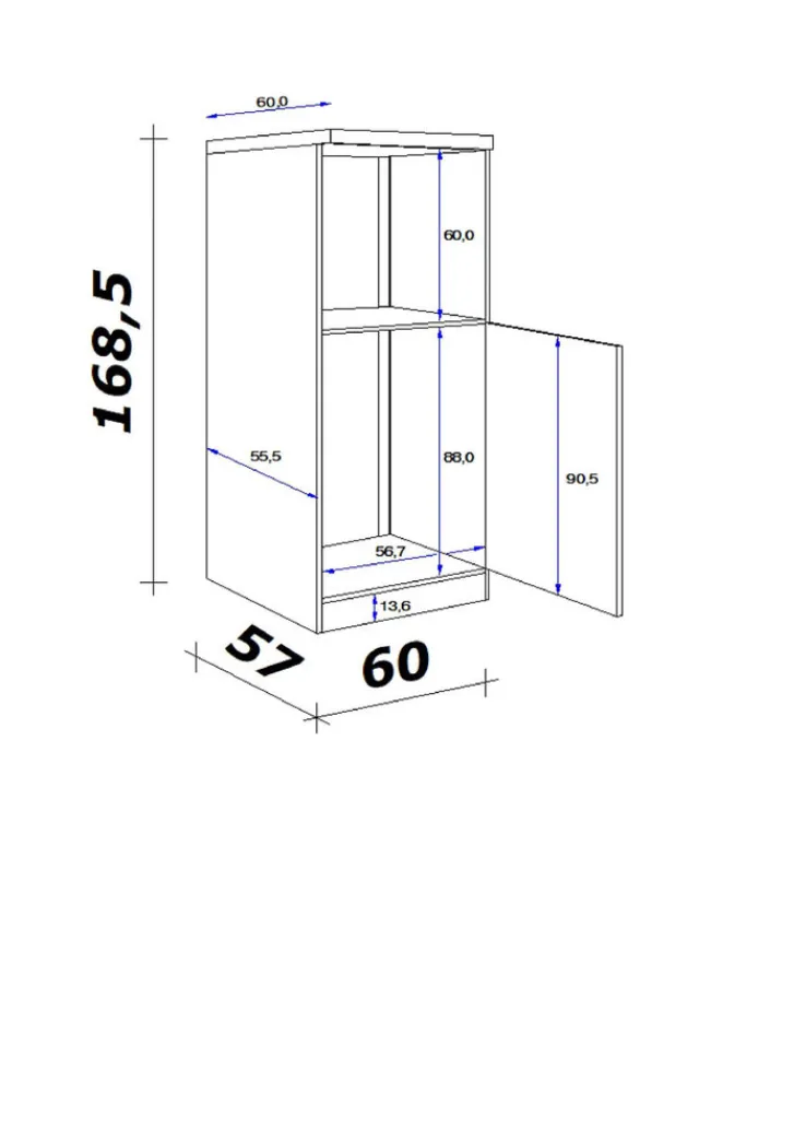 QUARTIER Küchen Geräteumbauschrank AVILA II Eiche /weiß matt