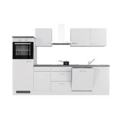 QUARTIER Küchen Geräteumbauschrank LUCCA 168,5 cm weiß/ grau