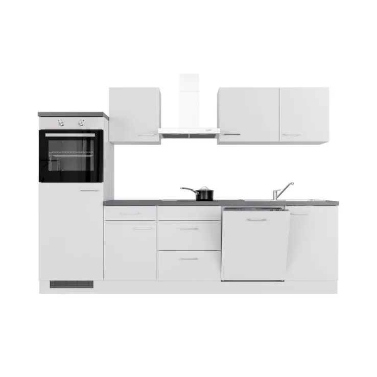 QUARTIER Küchen Geräteumbauschrank LUCCA 168,5 cm weiß/ grau