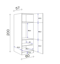 QUARTIER Küchen Geräteumbauschrank LUCCA 200 cm weiß