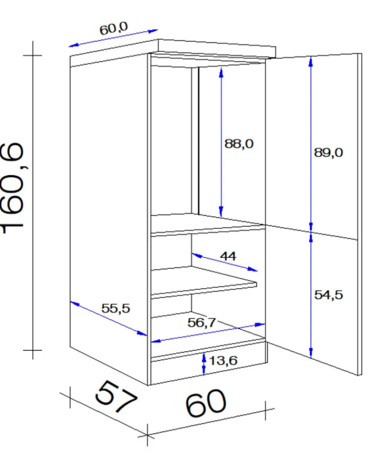 QUARTIER Küchen Geräteumbauschrank WITO 161 cm weiß