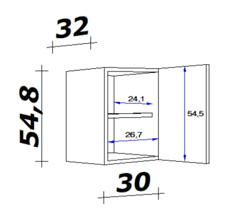QUARTIER Küchen Hängeschrank AVILA 30 Eiche /weiß matt