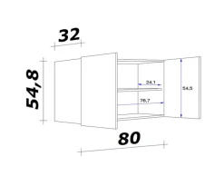 QUARTIER Küchen Oberschrank RALPH 80 cm Eiche/ grau