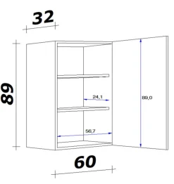 QUARTIER Küchen Oberschrank WITO 60 cm weiß