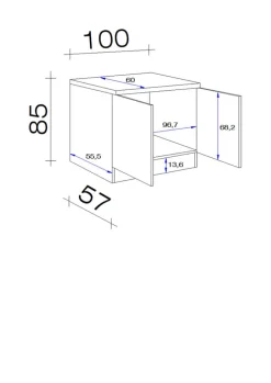 QUARTIER Küchen Unterschrank RALPH 80 cm Eiche/ grau