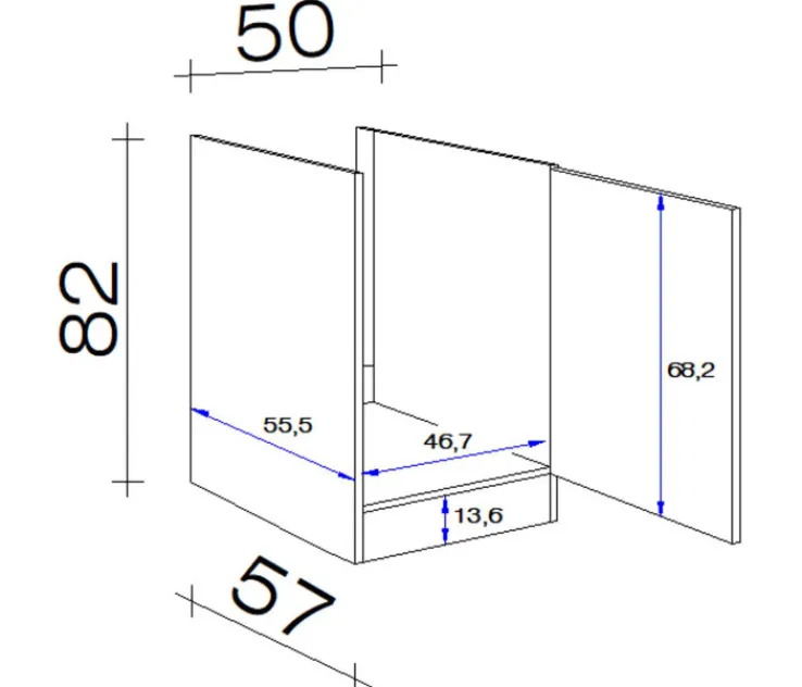 QUARTIER Küchen Unterschrank WITO 50 x 82 cm weiß