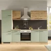QUARTIER Küchenblock FIONA Schilfgrün / Artisan Eiche 270 cm