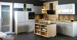 Kücheninsel MURANO 3 ca.138x83x75 cm Noble Elm/ Metal Slate grausilber