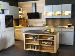 Kücheninsel MURANO 3 ca.138x83x75 cm Noble Elm/ Metal Slate grausilber