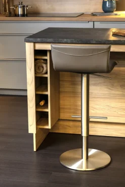 Kücheninsel MURANO 3 ca.138x83x75 cm Noble Elm/ Metal Slate grausilber