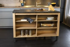 Kücheninsel MURANO 3 ca.138x83x75 cm Noble Elm/ Metal Slate grausilber