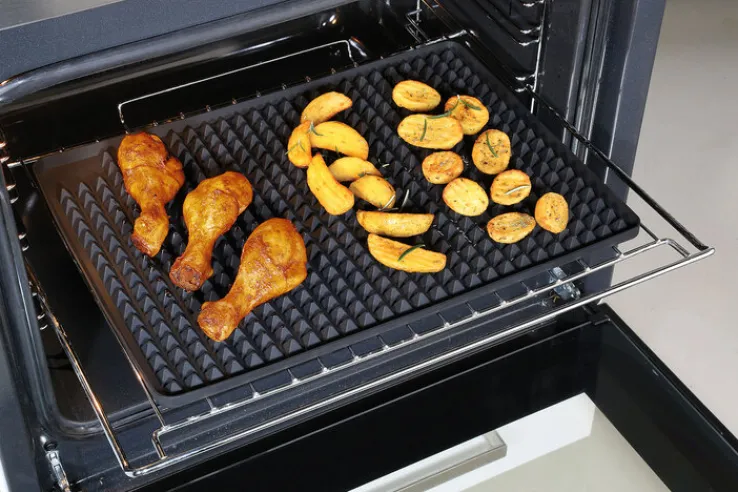 KÜCHENPROFI Backofenmatte PYRAMIDE 40x30 cm schwarz