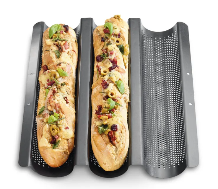 KÜCHENPROFI Baguetteblech BAKE ONE Stahlblech silber