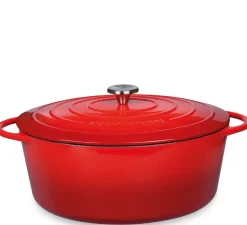 KÜCHENPROFI Bratentopf PROVENCE 33 cm oval Gusseisen rot